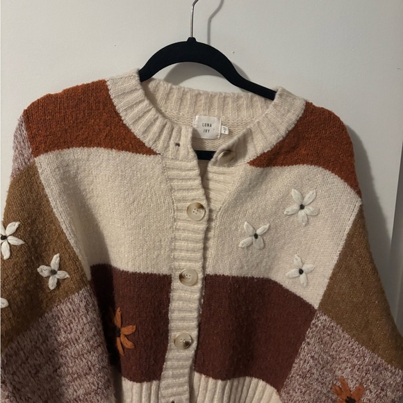 Colorful Patchwork Women's Sweater - Picture 2 of 5